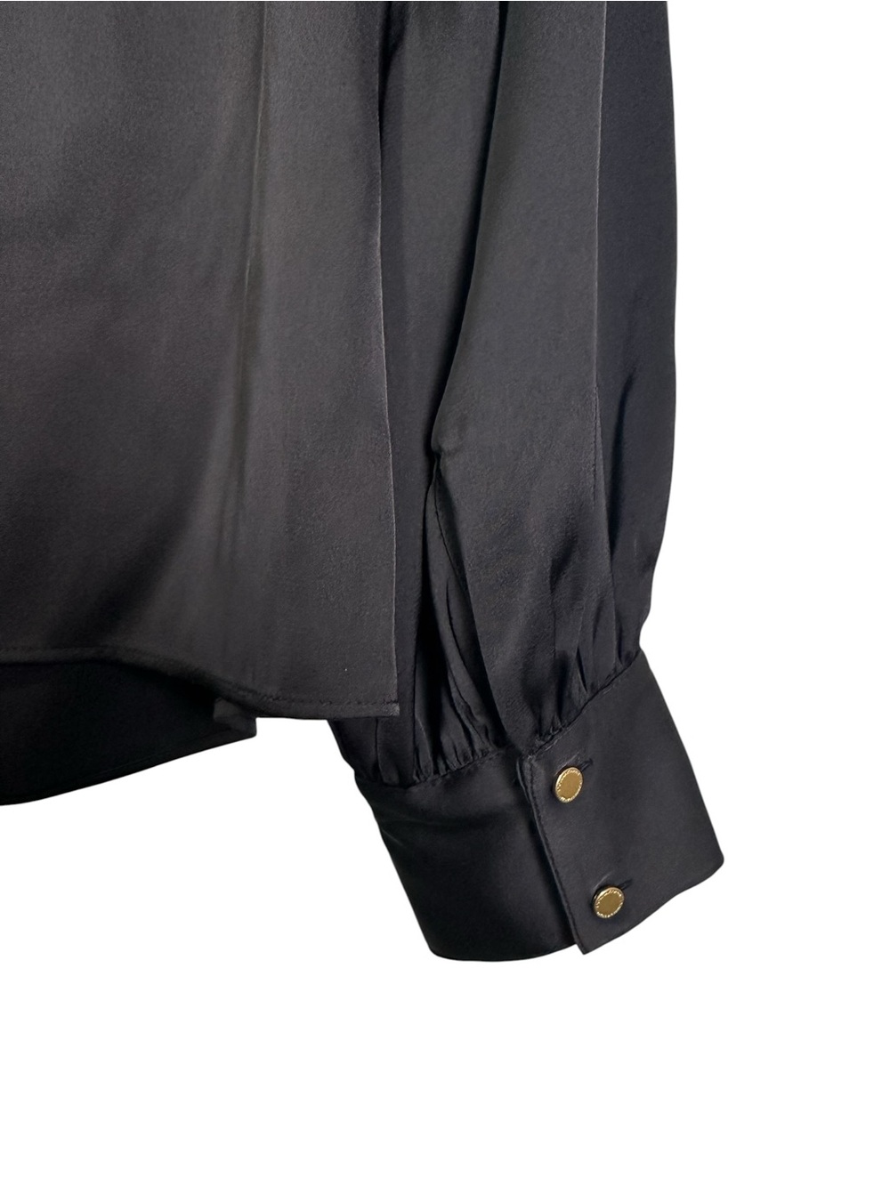 Donna Karan Women’s L Black Faux Wrap Long Sleeve Top Blouse - Picture 7 of 11